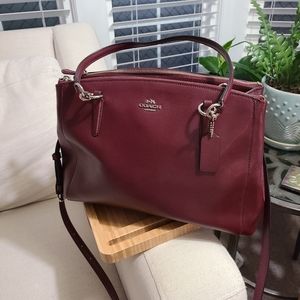 Burgundy Coach handbag with matching wallet
